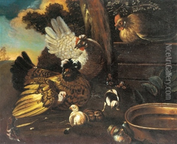 Ein Geflugelhof Oil Painting - Adriaen van Oolen