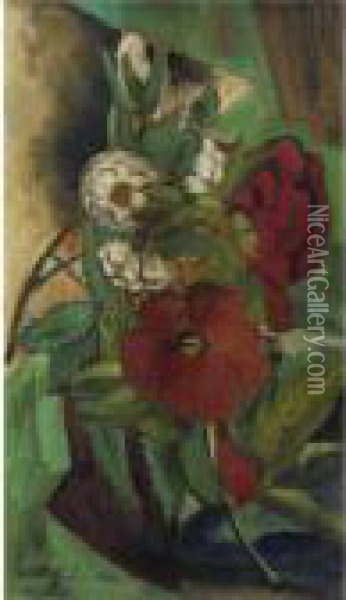 Exotic Flowers Oil Painting - Walt Kuhn