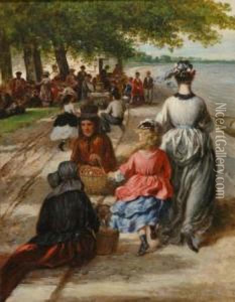Near The Beach, Gloucester, New Jersey Oil Painting - William E. Winner