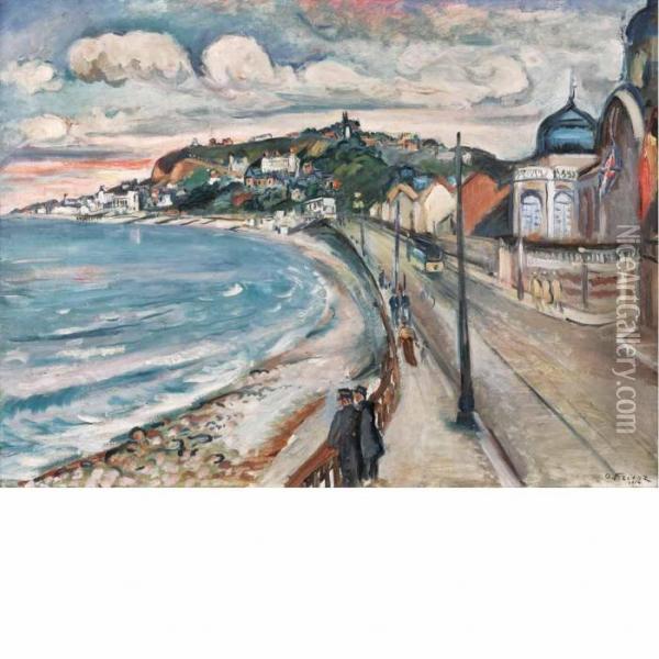 Bord De Mer, La Promenade A Sainte-adresse Oil Painting - Emile-Othon Friesz