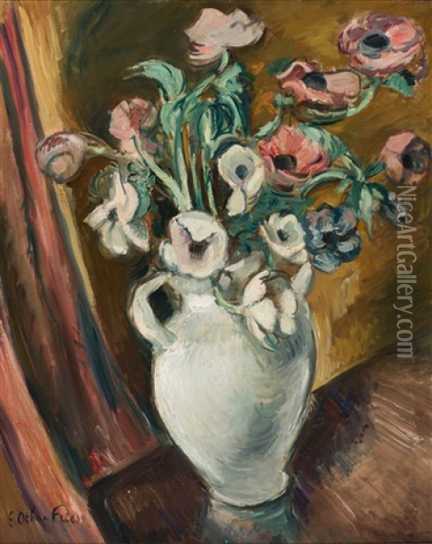 Vase D'anemones Oil Painting - Achille-Emile Othon Friesz