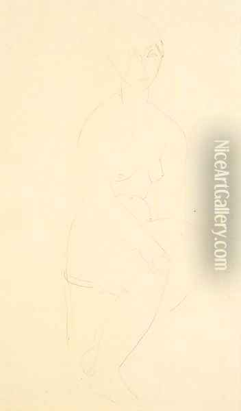 Jeune femme nue, assise Oil Painting - Amedeo Modigliani
