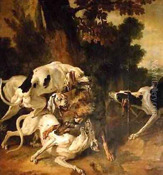 Wolf Hunt Oil Painting - Jean-Baptiste Oudry