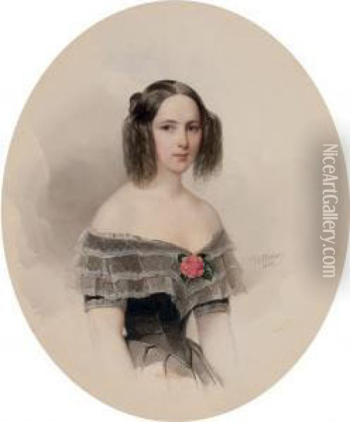 Portrait Of Natalia Nikolaevna Pushkina Oil Painting - Fritz Thaulow