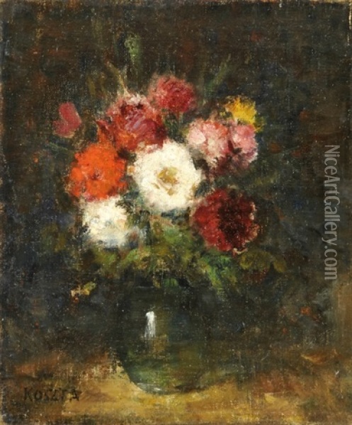 Flower Still-life Oil Painting - Jozsef Koszta