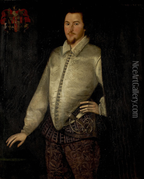 Three-quarter Length Portrait Of The First Viscount Ofkilmorey Oil Painting - Robert Peake