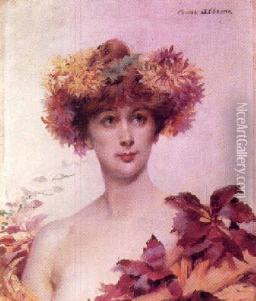 A Portrait Of Sarah Bernhardt Oil Painting - Louise Abbema
