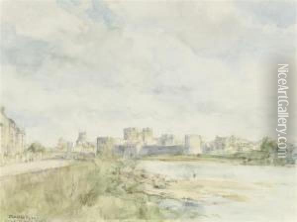 Limerick Castle Oil Painting - Thomas Darby Ryan