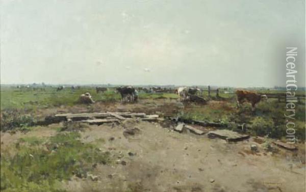 Milking Time Oil Painting - Cornelis Vreedenburgh