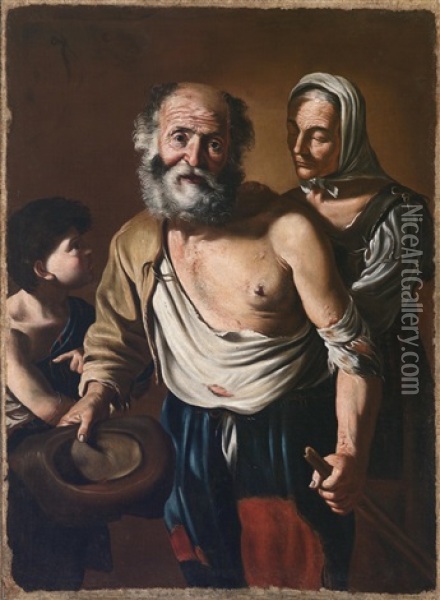 Bettlerfamilie Oil Painting - Pietro Bellotti