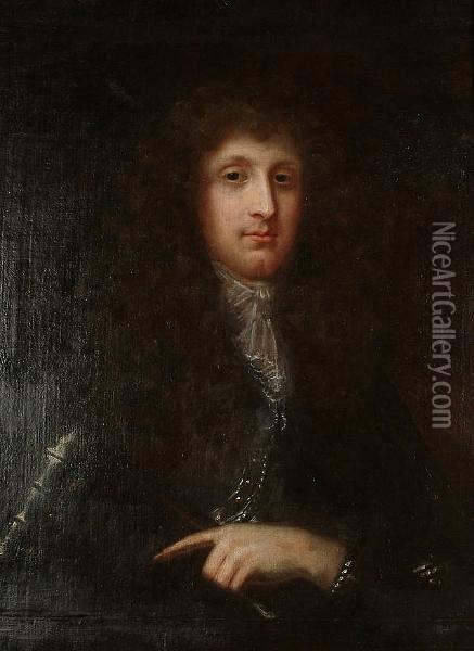 Portrait Of A Gentleman, 
Traditionally Identified As Prince Rupert, Half-length, In Armour And A 
Lawn Collar Oil Painting - Sir Peter Lely