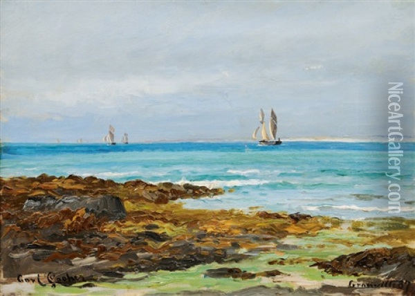 Coast At Granville, Normandy Oil Painting - Carl Ludvig Thilson Locher
