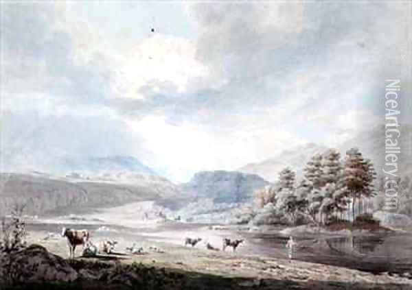 Lake amongst Hills Oil Painting - Edward Dayes