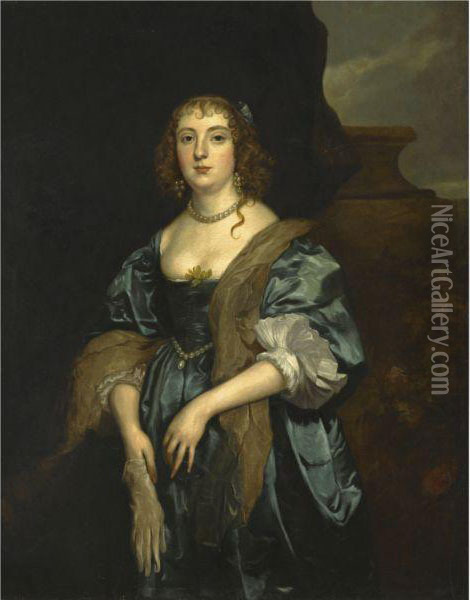 Portrait Of Anne Carr, Countess Of Bedford (1615-1684) Oil Painting - Sir Anthony Van Dyck