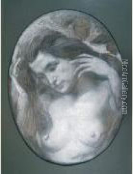 portrait De Femme Nue, Echevelee Oil Painting - Victor Prouve
