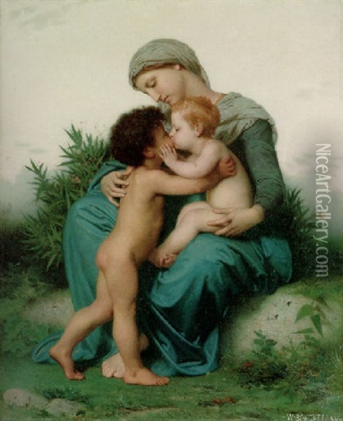 L'amour Fraternel Oil Painting - William-Adolphe Bouguereau