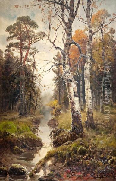 Autumn Landscape Oil Painting - Simeon Fedorovich Fedorov