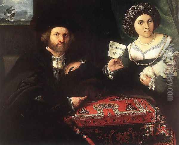 Husband and Wife 1523 Oil Painting - Lorenzo Lotto
