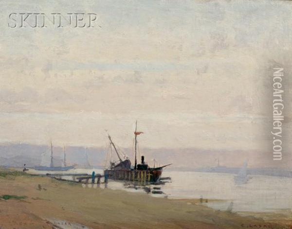 Ship At Harbor Oil Painting - Charles Augustus C. Lasar
