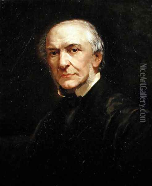 Portrait of William Ewart Gladstone 1809-98 c.1877 Oil Painting - William Thomas Roden