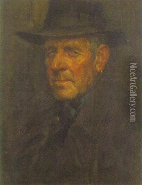 Bildnis Eines Mannes Mit Hut Und Ohrring Oil Painting - Hans Best