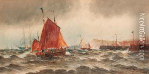 Running Into Calais Oil Painting - Thomas Bush Hardy
