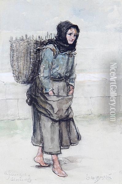 A Fishergirl Of Stornoway Oil Painting - George Henry Boughton