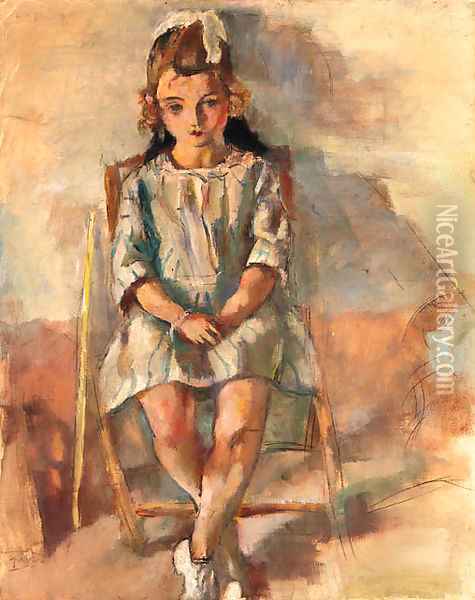 Jeune fille assise 2 Oil Painting - Jules Pascin
