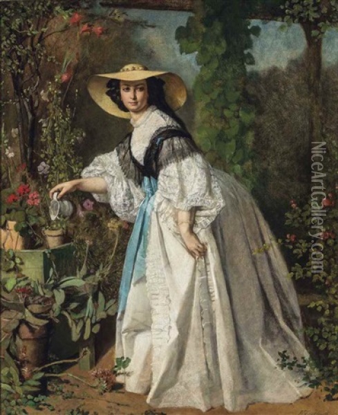 In The Garden Oil Painting - Ferdinand Heilbuth