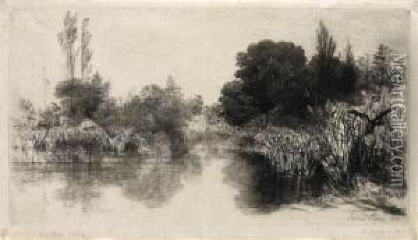 Shere Mill Pond, 
No Oil Painting - Sir Francis Seymour Haden