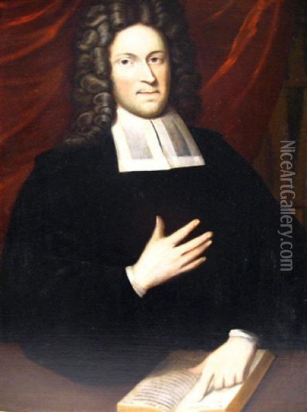 Portrait Of Minister With Book Oil Painting - Gerard Jan Palthe