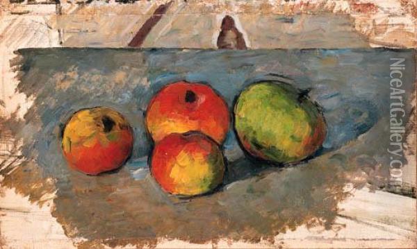 Quatre Pommes Oil Painting - Paul Cezanne