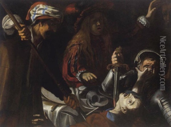 L'assasinio Di Amnone, Die Ermordung Amnons Oil Painting - David De Haen