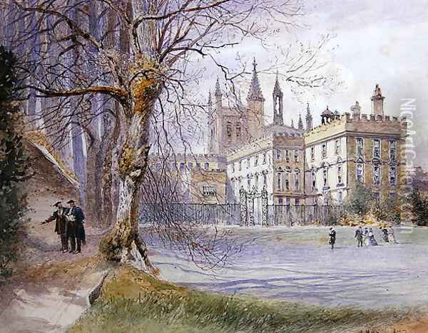 New College from the College gardens Oil Painting - William Hull