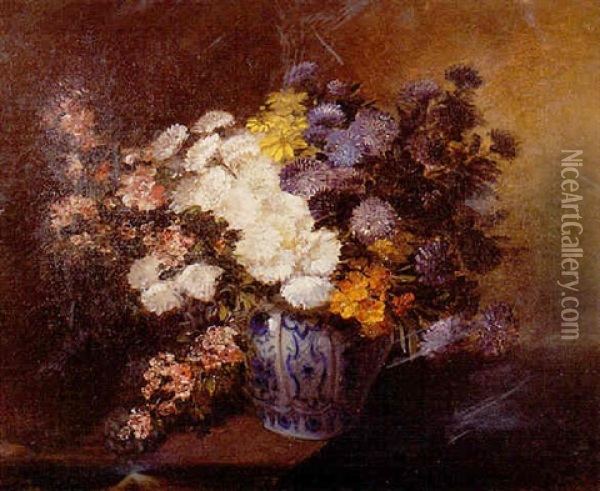 Bouquet De Fleurs De Champs Oil Painting - Nicolas Constant Pierrat