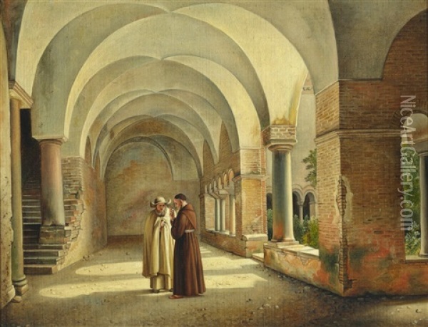 Monastery Of San Lorenzo Fuori Le Mura Oil Painting - Christoffer Wilhelm Eckersberg