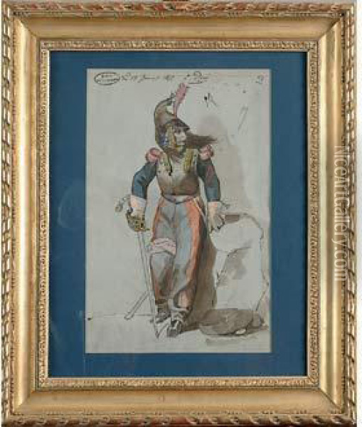 portrait De Militaire Oil Painting - Gustave Dore