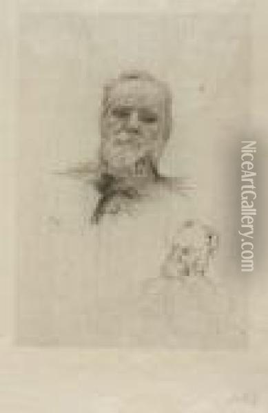 Victor Hugo, De Face Oil Painting - Auguste Rodin