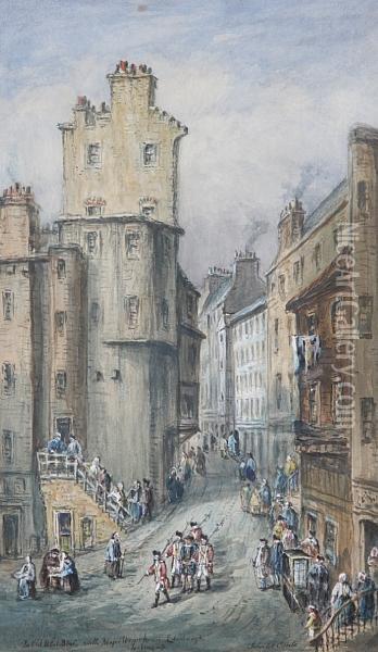 Old West Bow, Edinburgh Oil Painting - John Le Conte