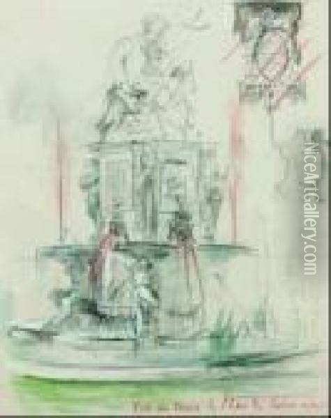 Projet Pour Le Monument D'alexandre Dumas Oil Painting - Gustave Dore