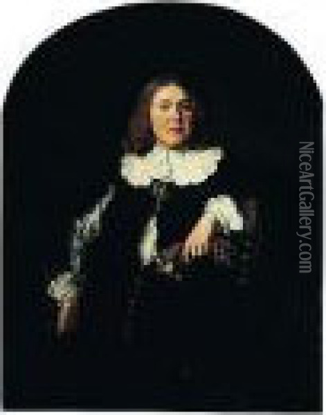 A Portrait Of A Gentleman, Three-quarter Length Oil Painting - Bartholomeus Van Der Helst