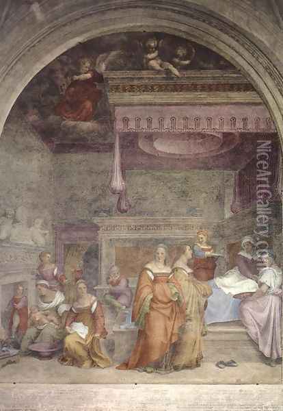 Birth Of The Virgin 1514 Oil Painting - Andrea Del Sarto