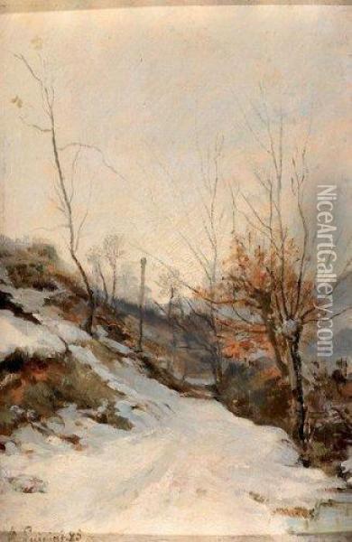Chemin De Montagne Enneige Oil Painting - Ferdinand Jean Luigini
