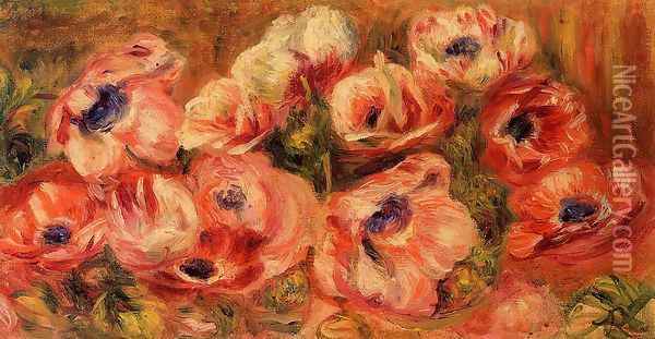 Anemones Oil Painting - Pierre Auguste Renoir