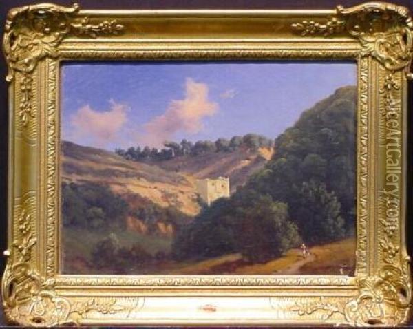 View Of Lebanon Oil Painting - Jules Louis Phillipe Coignet