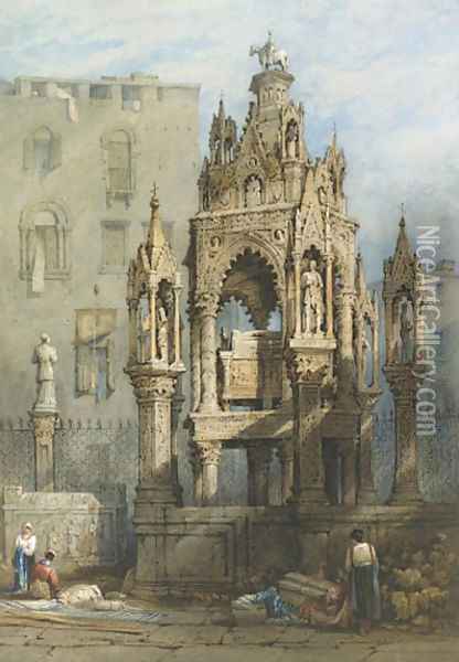 The Scaliger Monument, Verona, Italy Oil Painting - Samuel Prout