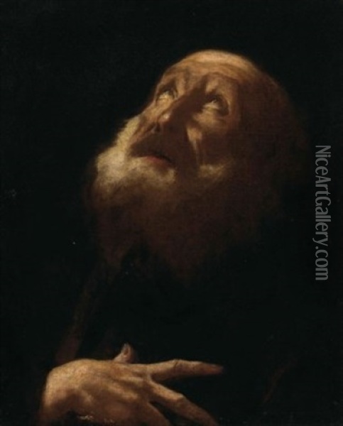 A Saint Oil Painting - Giovanni Battista Piazzetta
