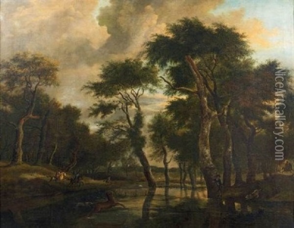 Une Chasse A Courre Oil Painting - Jacob van Ruysdael