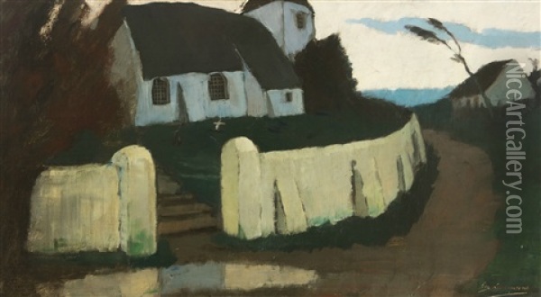 Rural Church (1914) Oil Painting - Eugene Jules Joseph Laermans