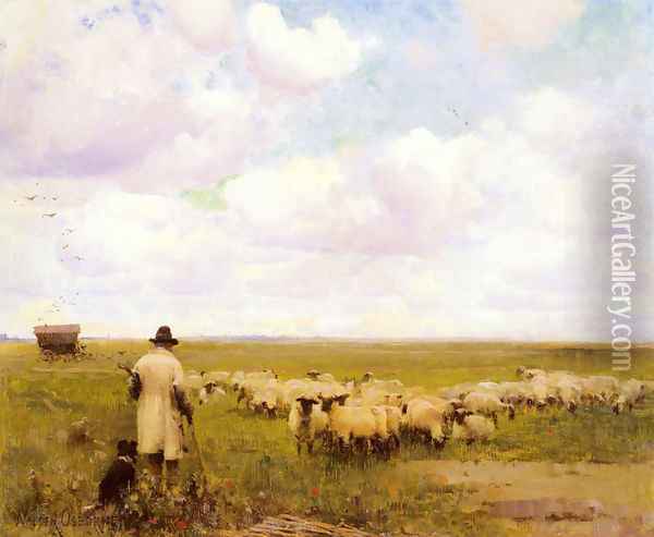 The Return of the Flock Oil Painting - Walter Frederick Osborne